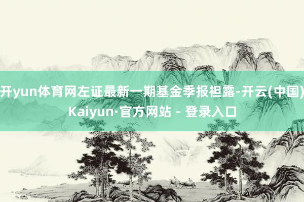 开yun体育网左证最新一期基金季报袒露-开云(中国)Kaiyun·官方网站 - 登录入口