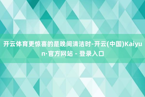 开云体育更惊喜的是晚间清洁时-开云(中国)Kaiyun·官方网站 - 登录入口